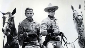 THE LONE RANGER, Clayton Moore and Jay Silverheels
